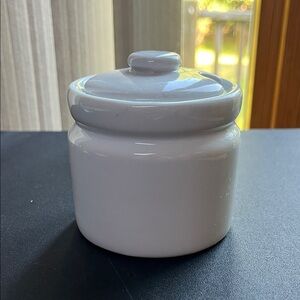 Pier 1 White Ceramic Sugar Jar with Lid